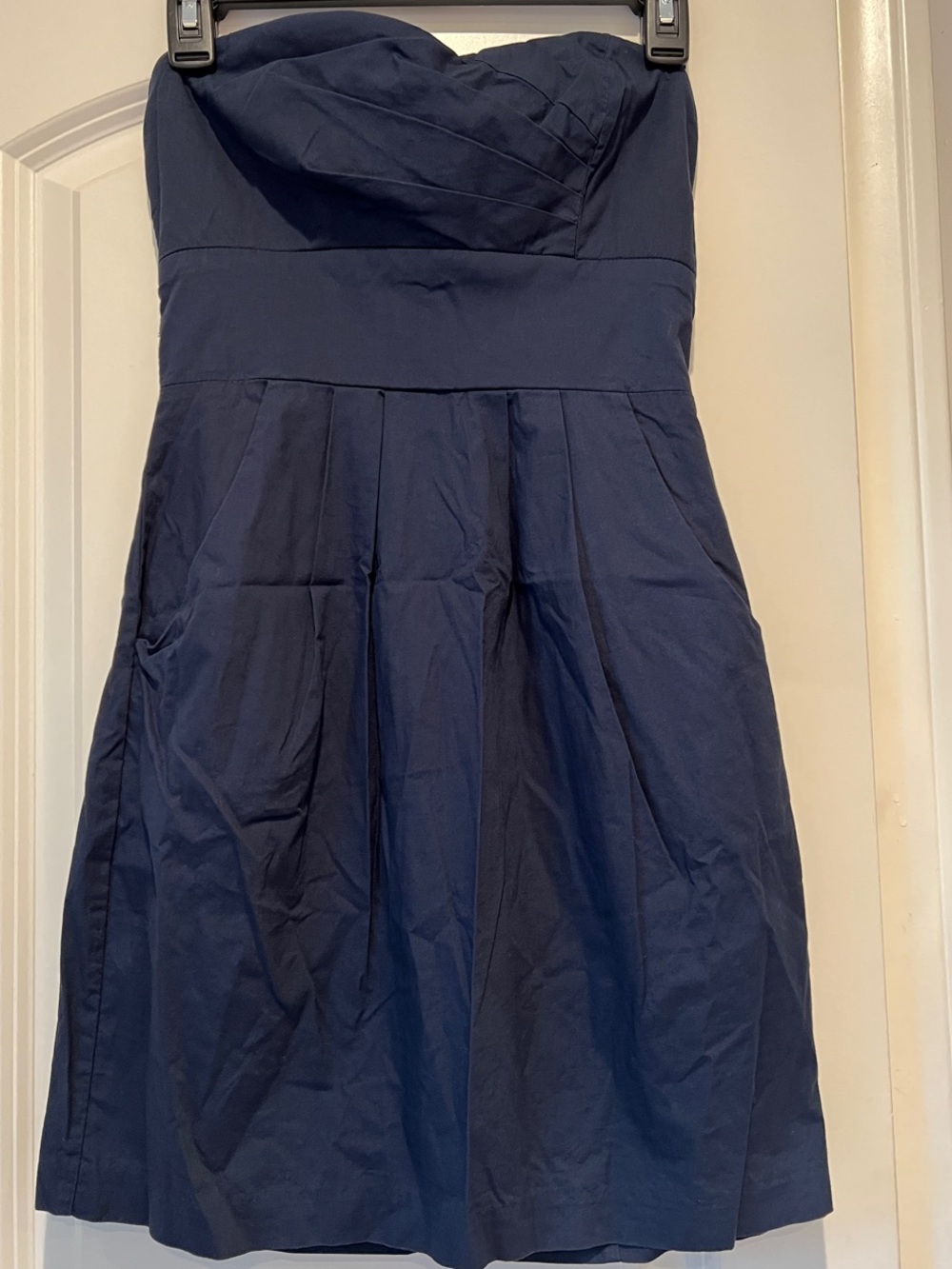 Trixxi Strapless Navy Blue Pleated Cocktail Dress